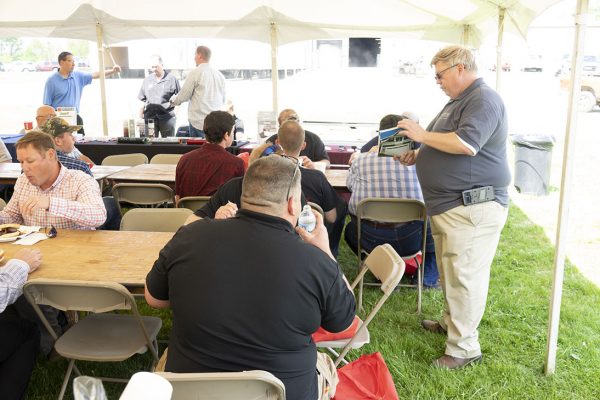 billy thompson talking to group